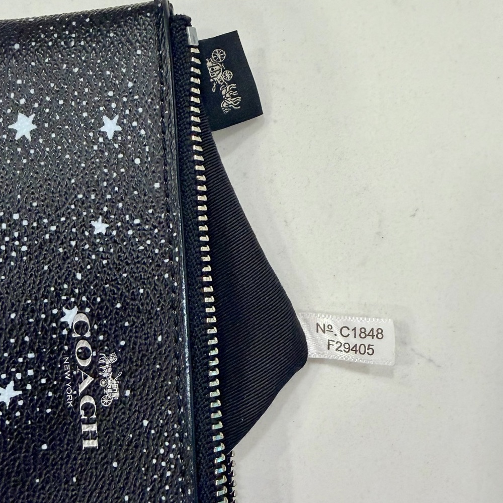 Coach Black and White Star Pattern Wristlet - Picture 4 of 5